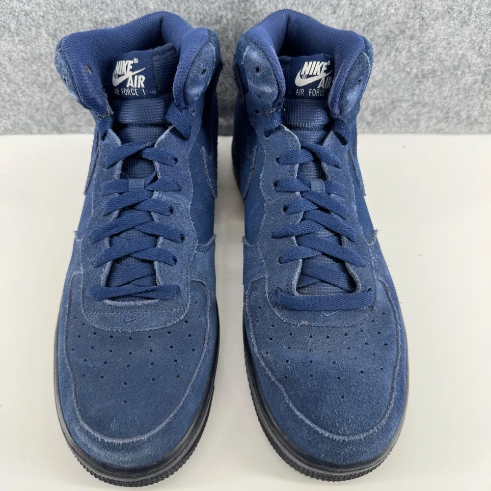 Nike Air Force 1 Mid Mens 10.5 Navy Blue Suede Sneakers 315123-410